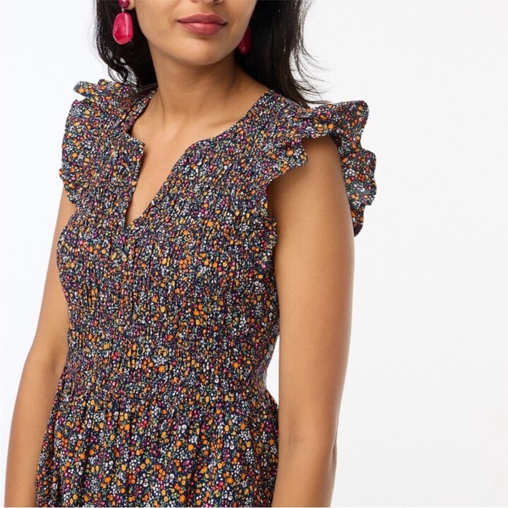 NWOT J Crew smocked top midi dress with pockets! - Picture 2 of 4